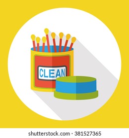 Cotton swabs flat icon