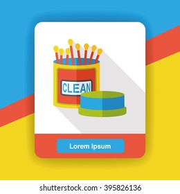 Cotton swabs flat icon