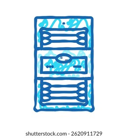 cotton swabs hygiene doodle icon sketch vector. cotton swabs hygiene sign. isolated symbol illustration
