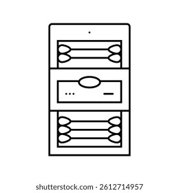 cotton swabs hygiene line icon vector. cotton swabs hygiene sign. isolated contour symbol black illustration