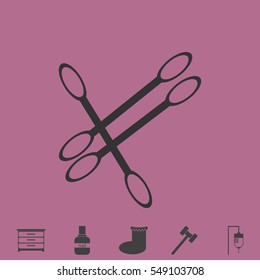 Cotton swabs icon flat. Simple vector grey pictogram and bonus symbol