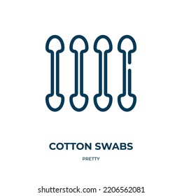 Cotton swabs icon. Linear vector illustration from pretty collection. Outline cotton swabs icon vector. Thin line symbol for use on web and mobile apps, logo, print media.