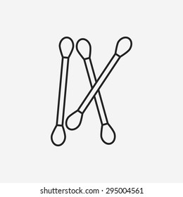 Cotton swabs line icon