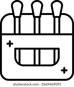 Hisopos de algodón Línea Vector Icon Design