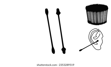 Silhouette de algodón Swabs, vector de alta calidad