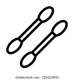 Cotton Swabs Vector Line Icon Design