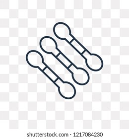 Cotton swabs vector outline icon isolated on transparent background, high quality linear Cotton swabs transparency concept can be used web and mobile