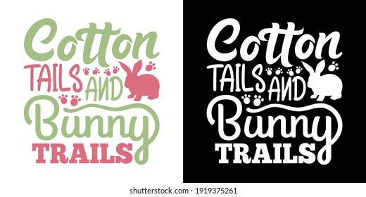 Cotton Tails And Bunny Trails Printable Vector Illustration