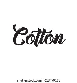 cotton, text design. Vector calligraphy. Typography poster. Usable as background.