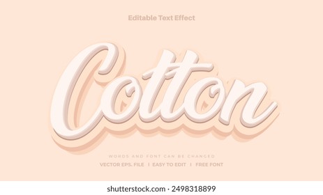 Cotton text effect, Editable text cute and fun style.