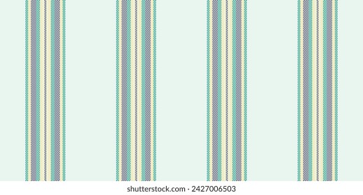 Cotton texture lines fabric, daisy stripe textile seamless. Delicate background pattern vector vertical in white and teal color.