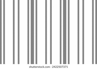 Cotton texture pattern vector, rectangle vertical lines stripe. Group fabric textile seamless background in white and black colors.