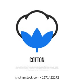 Cotton thin line icon. Vector illustration of fabric feature.