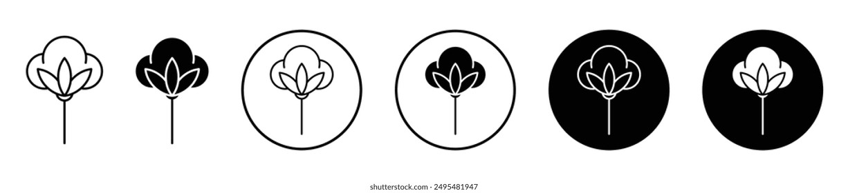 Cotton thin line vector icon set.