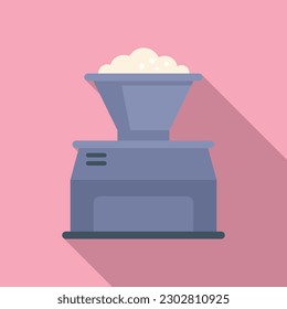 Cotton thread production icon flat vector. Factory machine. Plant wool