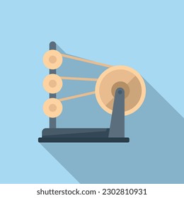 Cotton thread production icon flat vector. Textile machine. Roll wool