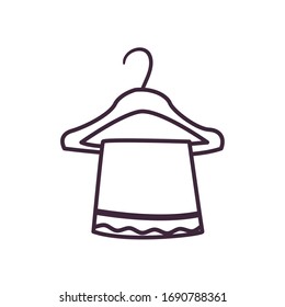 Cotton towel line style icon design of Bath bathroom clean textile laundry hotel domestic cloth care and soft theme Vector illustration