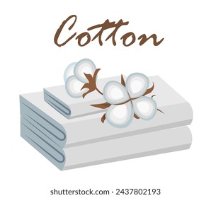 Cotton towels on a white background.