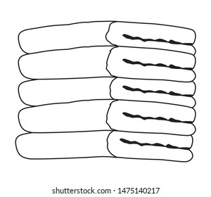 cotton towels piled up cartoon ,vector illustration graphic design.