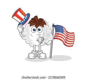 the cotton uncle sam character. cartoon mascot vector