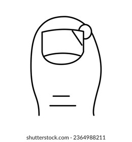 cotton under nail line icon vector. cotton under nail sign. isolated contour symbol black illustration