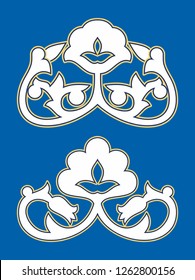 Cotton - Uzbek pattern. Oriental ceramics. Pahta, Pahtagul.
