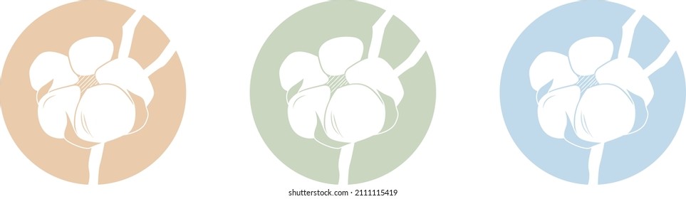 Cotton in various colors of circles. 