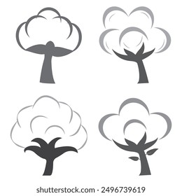cotton vector icon illustration simple design.