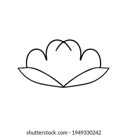 Dibujo de línea de icono del vector del algodón. Esquema del símbolo del algodón de flor. Signo orgánico. Diseño ecológico, producto natural