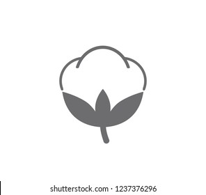 Cotton Vector Icon.  Cotton Plant Vector Illustration. 