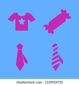 cotton vector icons set. with candy, tie and t shirt star in set