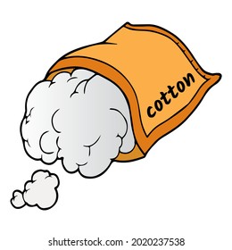 ilustración vectorial de algodón, aislado en fondo blanco, vista superior