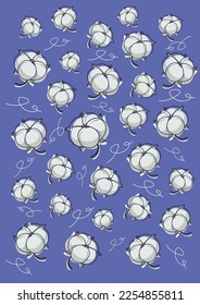 cotton vector image, pattern, background