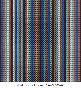 Cotton vertical stripes knit texture geometric vector seamless. Fair isle sweater knitwear structure imitation. Winter seamless knitted pattern. Christmas spirit backdrop.