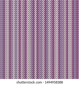 Cotton vertical stripes knit texture geometric seamless pattern. Carpet stockinet ornament. Traditional seamless knitted pattern. Repeatable background.