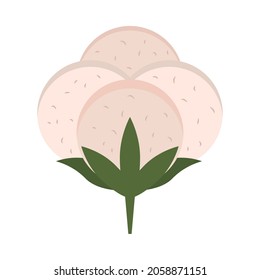 cotton white background flat icon