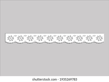 cotton white scallop hand drawn