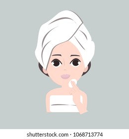 Cotton wipes skin