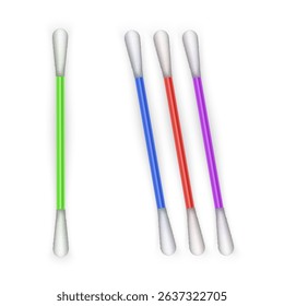Cotton wool ear sticks Cotton Swabs Essential for Personal Care and Hygiene Vector format