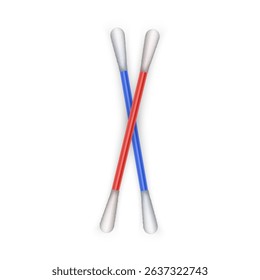 Cotton wool ear sticks Cotton Swabs Essential for Personal Care and Hygiene Vector format
