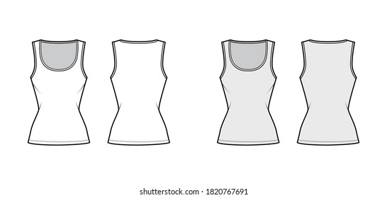 Girls Tank Leotard Vector Template Mockup Stock Vector (Royalty Free ...