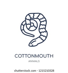 cottonmouth icon. cottonmouth linear symbol design from Animals collection. Simple outline element vector illustration on white background.