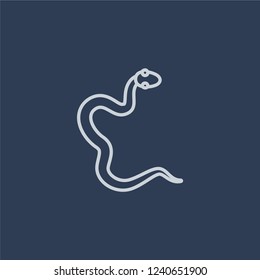 cottonmouth icon. Trendy flat vector line cottonmouth icon on dark blue background from animals collection. 