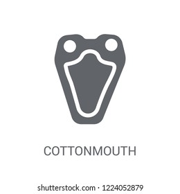 cottonmouth icon. Trendy cottonmouth logo concept on white background from animals collection. Suitable for use on web apps, mobile apps and print media.