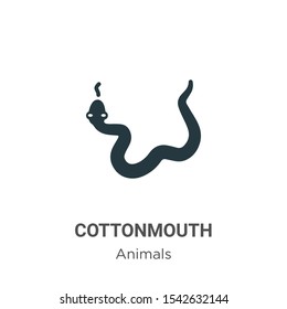 Cottonmouth vector icon on white background. Flat vector cottonmouth icon symbol sign from modern animals collection for mobile concept and web apps design.