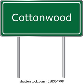Cottonwood , Arizona , road sign green vector illustration, road table, USA city