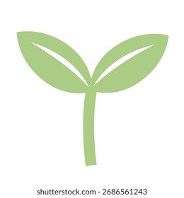 Cotyledon Leaves Illustration - Design de vetor plano em verde claro para conceitos ecológicos e orgânicos

