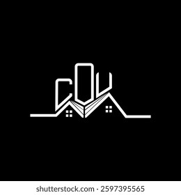 COU Real State logo design, COU simple and modern logo. COU luxurious alphabet design  