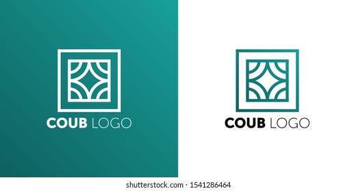 coub logo. Icon design element. Abstract logo idea for business company. Construction, house, frame, windows, technology, internet concept.  Pictogram for corporate identity template.
