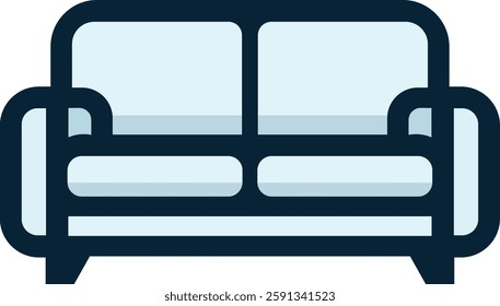a couch with a blue background